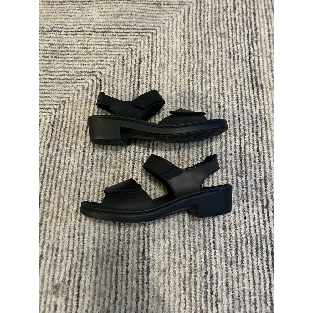 Josef Siebel Women's Black Leather Sandals US 11 | EU 42 Straps Comfort Heeled